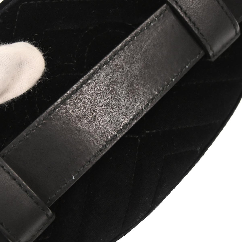 Gucci Gg Marmont Belt Bag Matelasse Velvet Black Velvet Clutche & Pouche Bag (Pre-Owned)