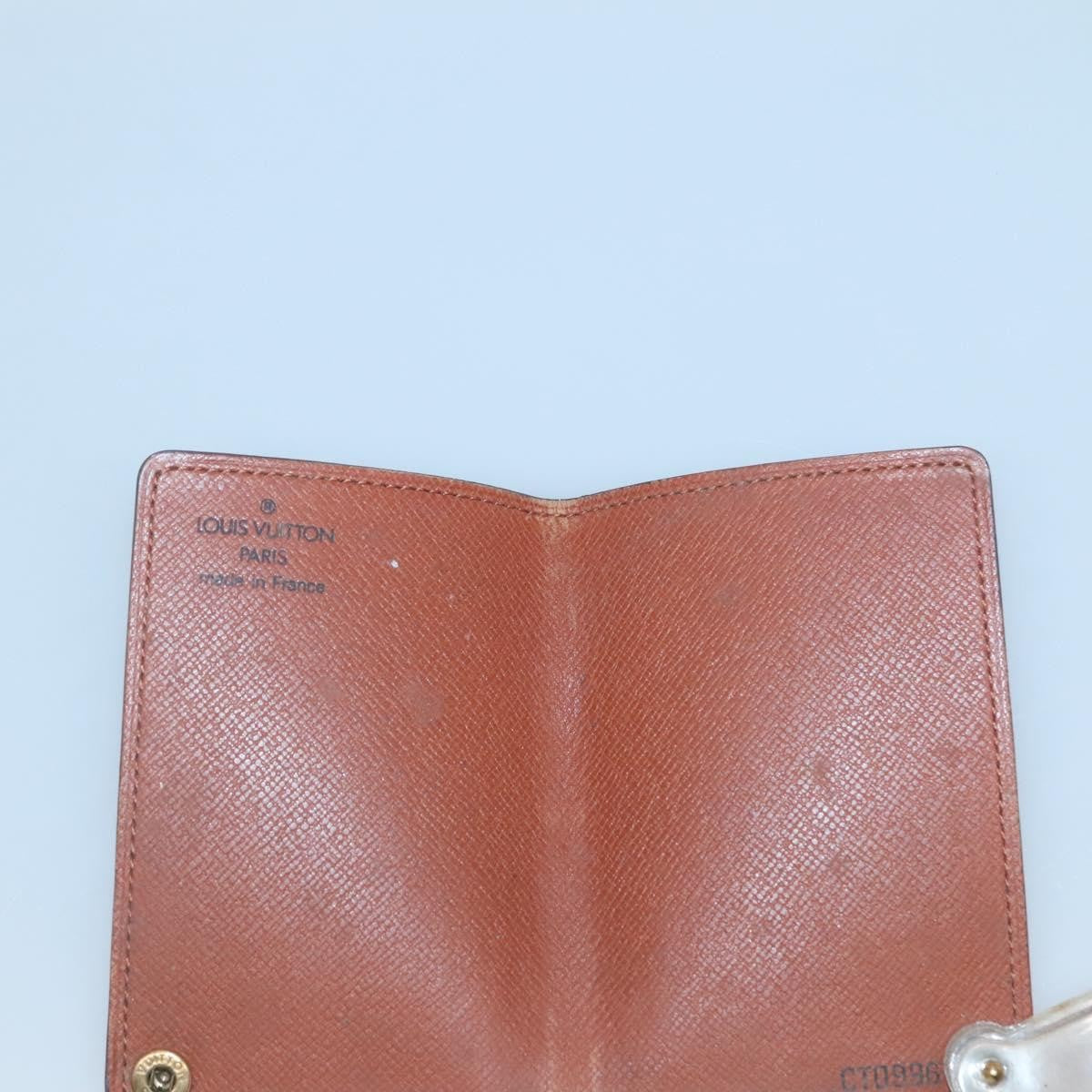 Louis Vuitton Porte Cartes Pression Card Case Monogram Canvas Brown Canvas Card Holders Accessory