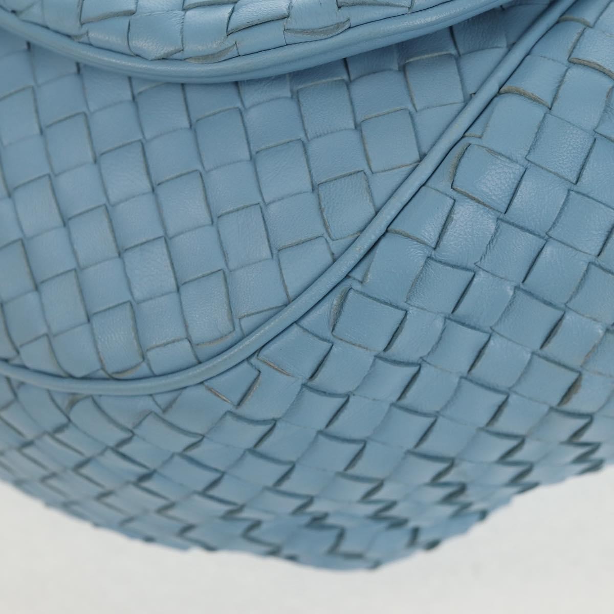 Bottega Veneta Intrecciato Shoulder Bag Leather Blue Leather Shoulder Bag Bag