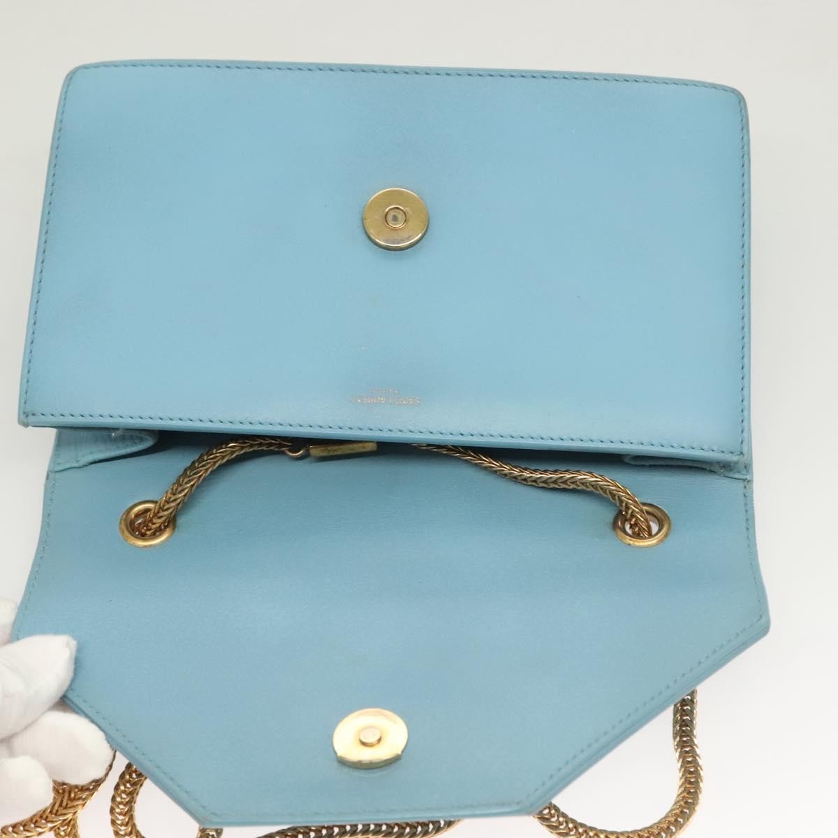 Saint Laurent Betty Bag Leather Blue Leather Shoulder Bag Bag (Pre-Owned)