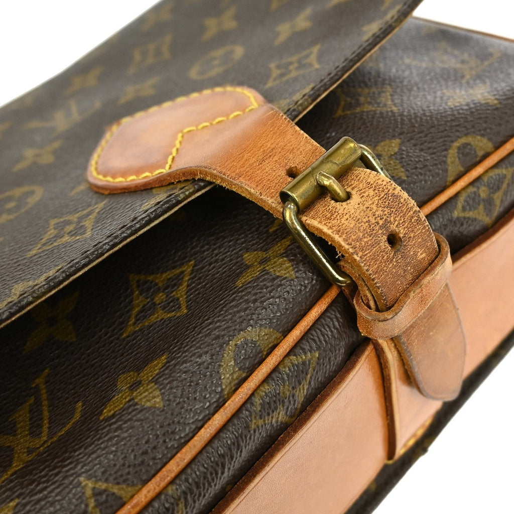 Louis Vuitton Cartouchiere Handbag Monogram Canvas Brown Canvas Shoulder Bag