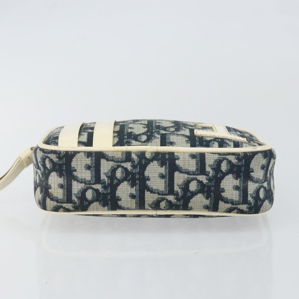 Christian Dior Vintage Trotter Pouch Diorissimo Canvas Navy Pvc Clutche & Pouche Bag (Pre-Owned)