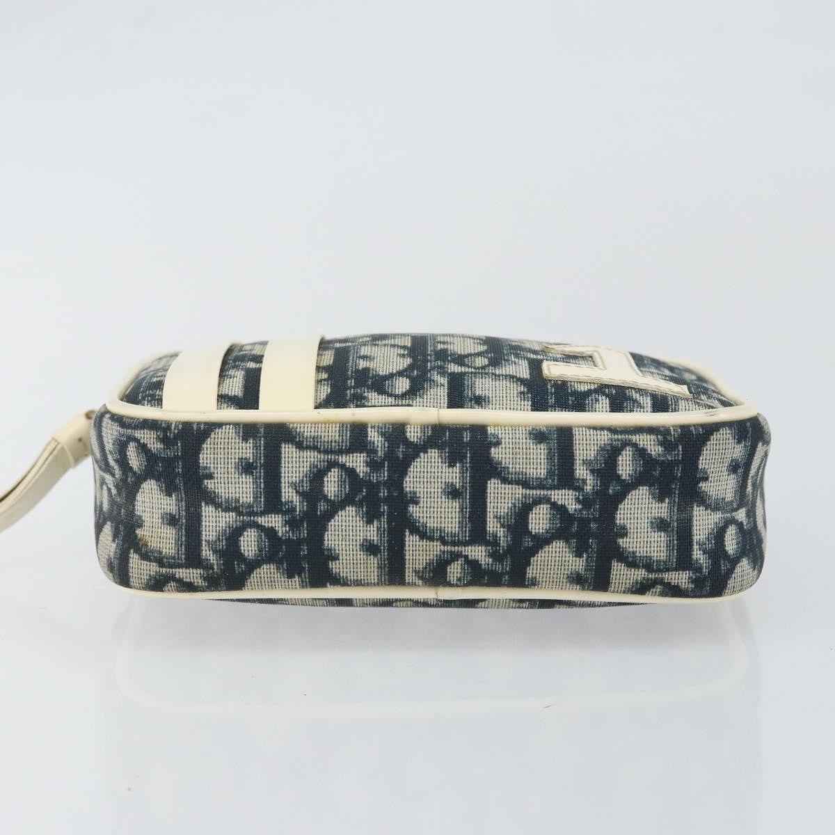 Christian Dior Vintage Trotter Pouch Diorissimo Canvas Navy Pvc Clutche & Pouche Bag (Pre-Owned)