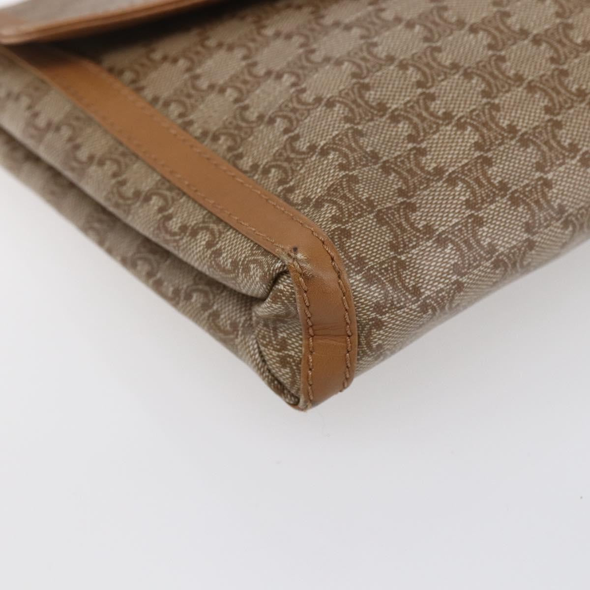 Celine Vintage Macadam Shoulder Bag Canvas And Leather Beige Canvas Shoulder Bag Bag
