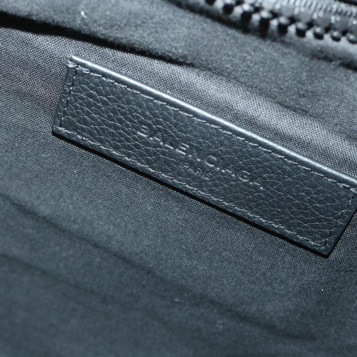 Balenciaga Vintage Pouch Leather Black Canvas Clutche & Pouche