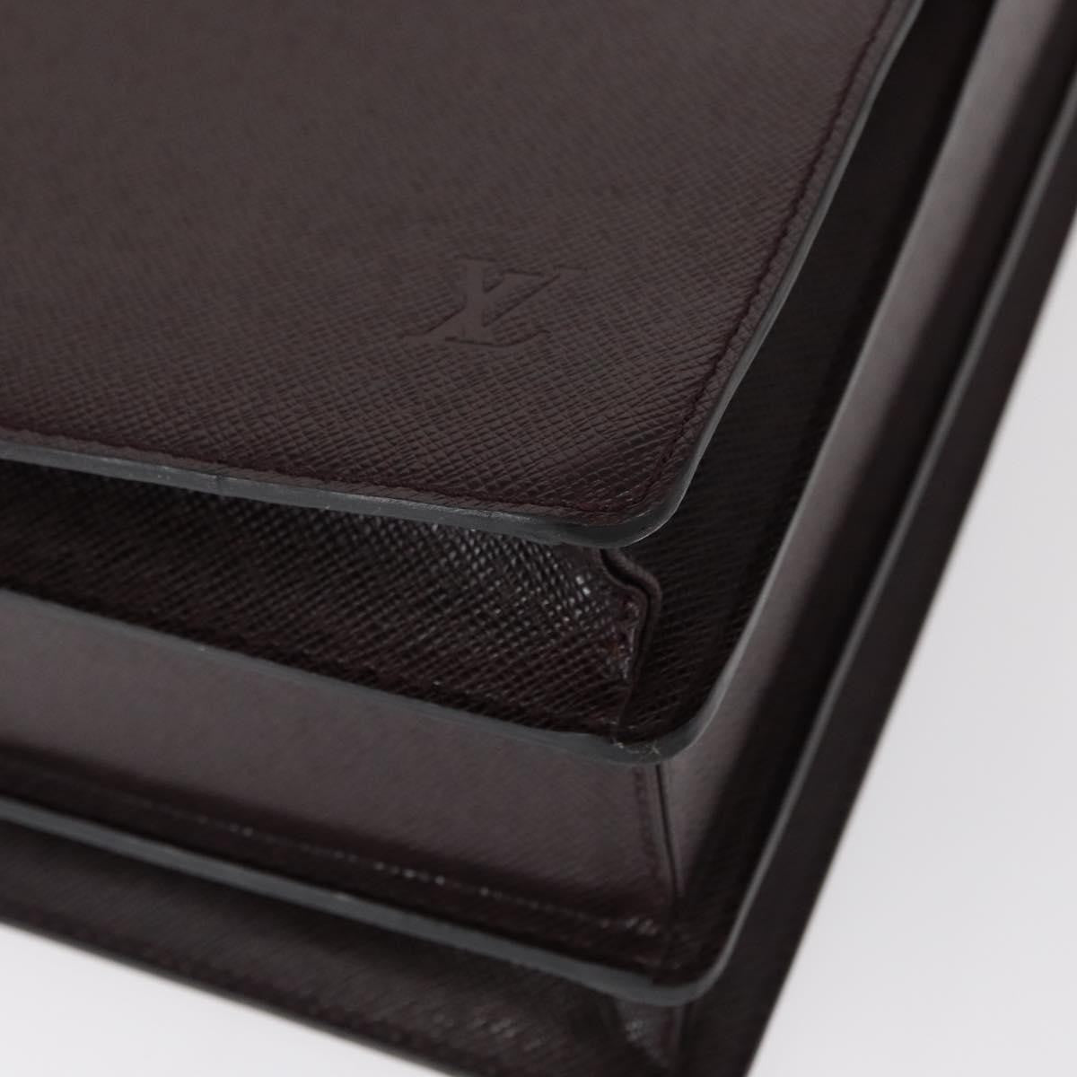 Louis Vuitton Pilot Briefcase Taiga Leather Brown Leather Briefcase Bag
