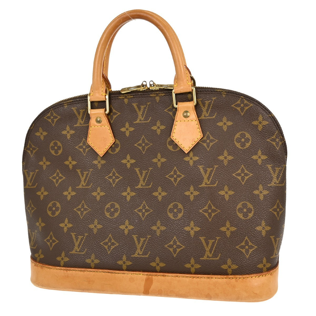 Louis Vuitton Alma Handbag Monogram Canvas Brown Canvas Handbag