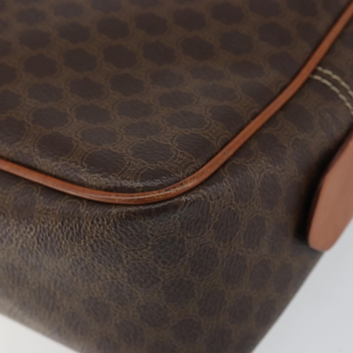 Celine Macadam Handbag Macadam With Leather Brown Canvas Handbag