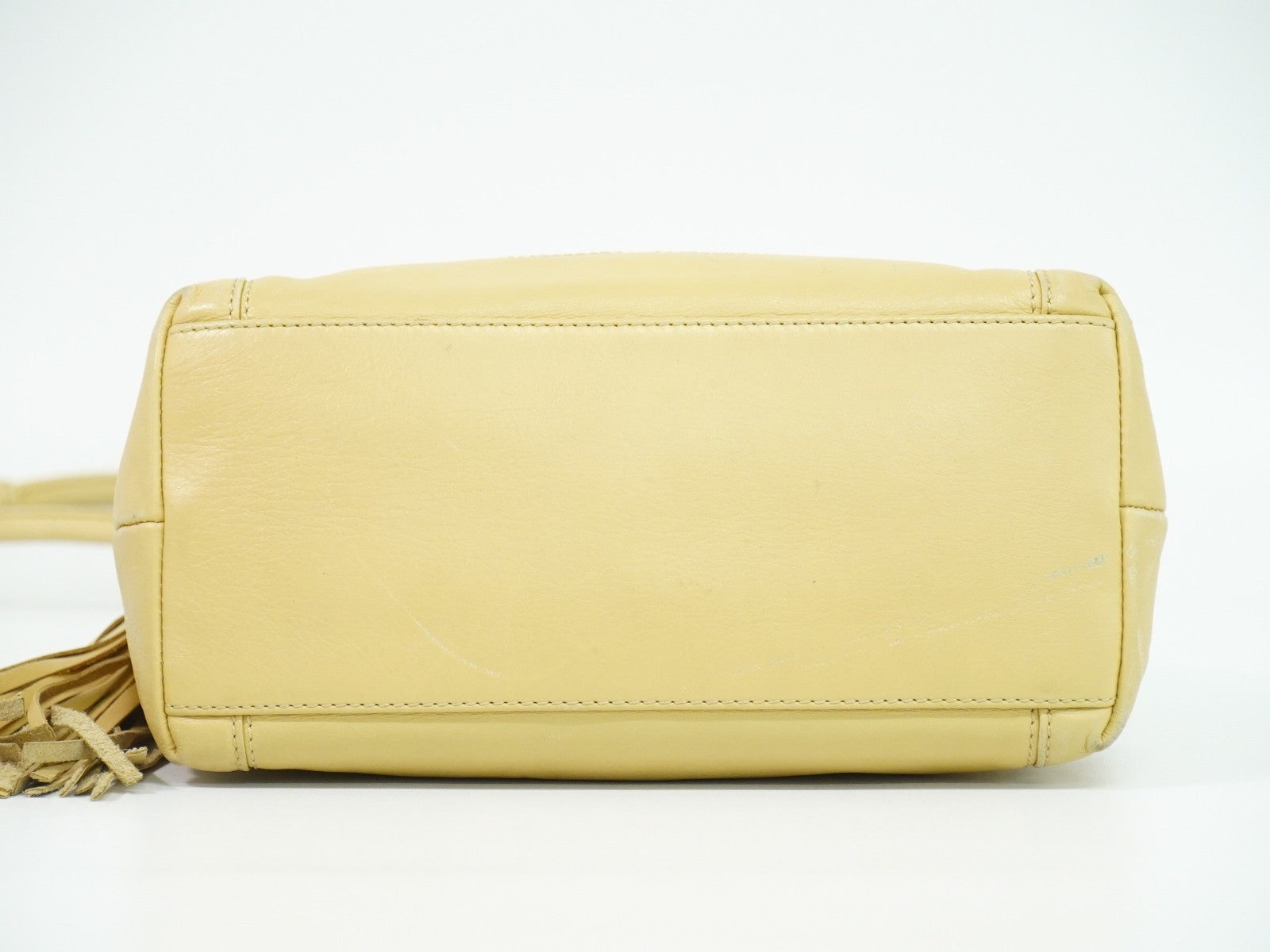 Chanel Vintage Cc Tassel Shoulder Bag Lambskin Beige Leather Shoulder Bag Bag