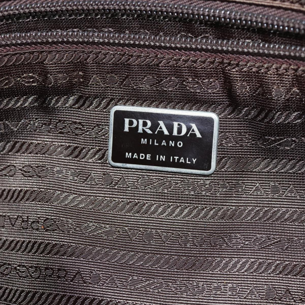 Prada Bowling Shoulder Bag Tessuto Khaki Nylon Handbag
