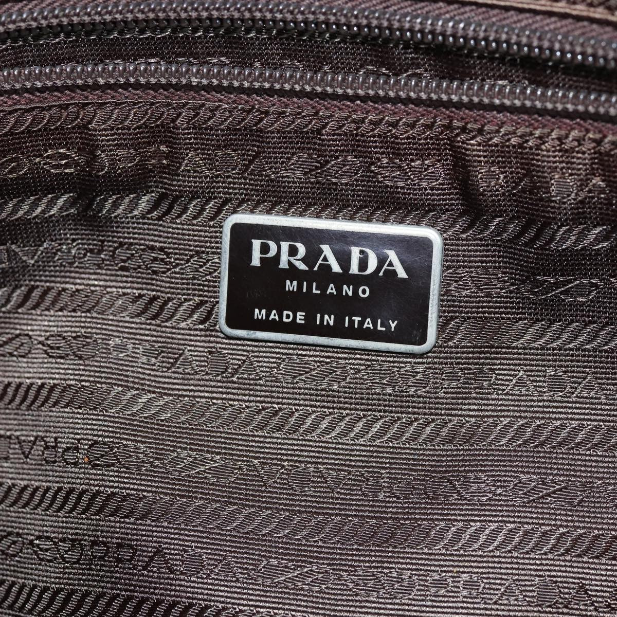 Prada Bowling Shoulder Bag Tessuto Khaki Nylon Handbag