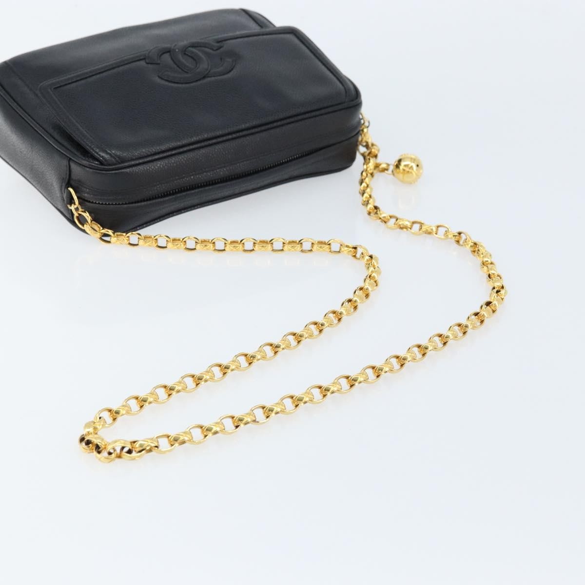 Chanel Vintage Front Pocket Cc Camera Bag Caviar Black Leather Shoulder Bag Bag