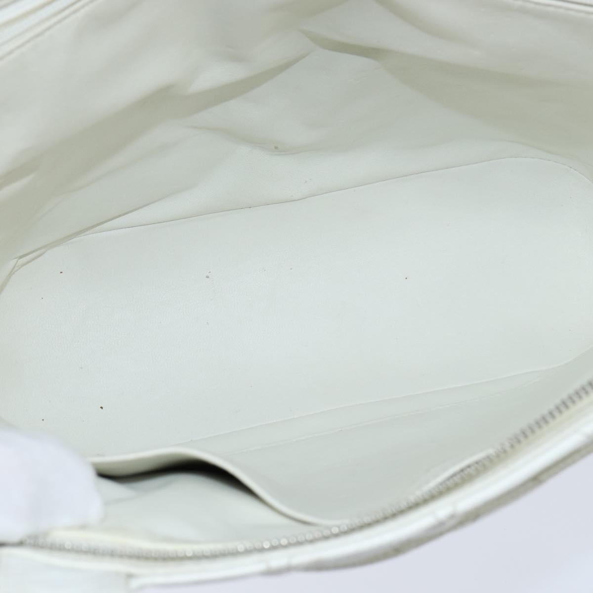Chanel Vintage Cc Zip Around Bowler Bag Quilted Caviar White Leather Tote Bag Bag