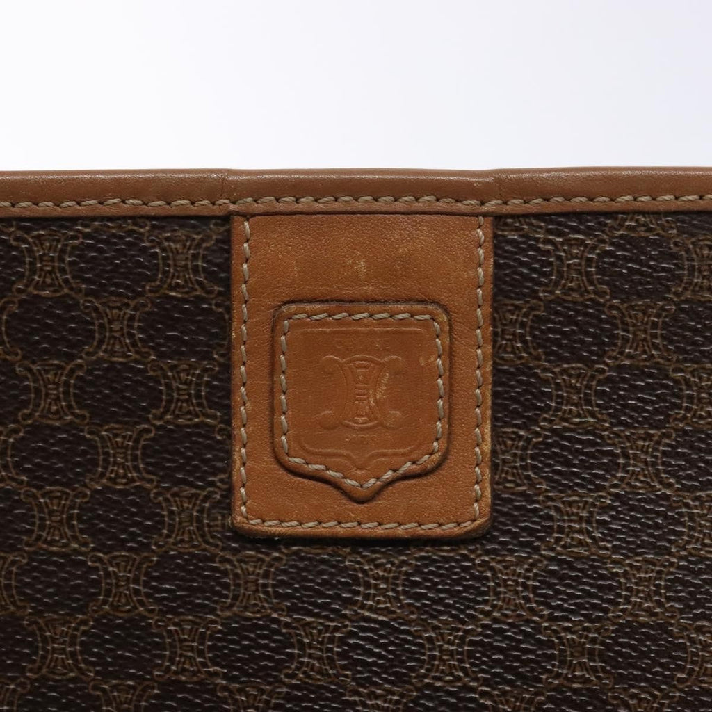 Celine Macadam Pochette Canvas And Leather Brown Canvas Clutche & Pouche Bag