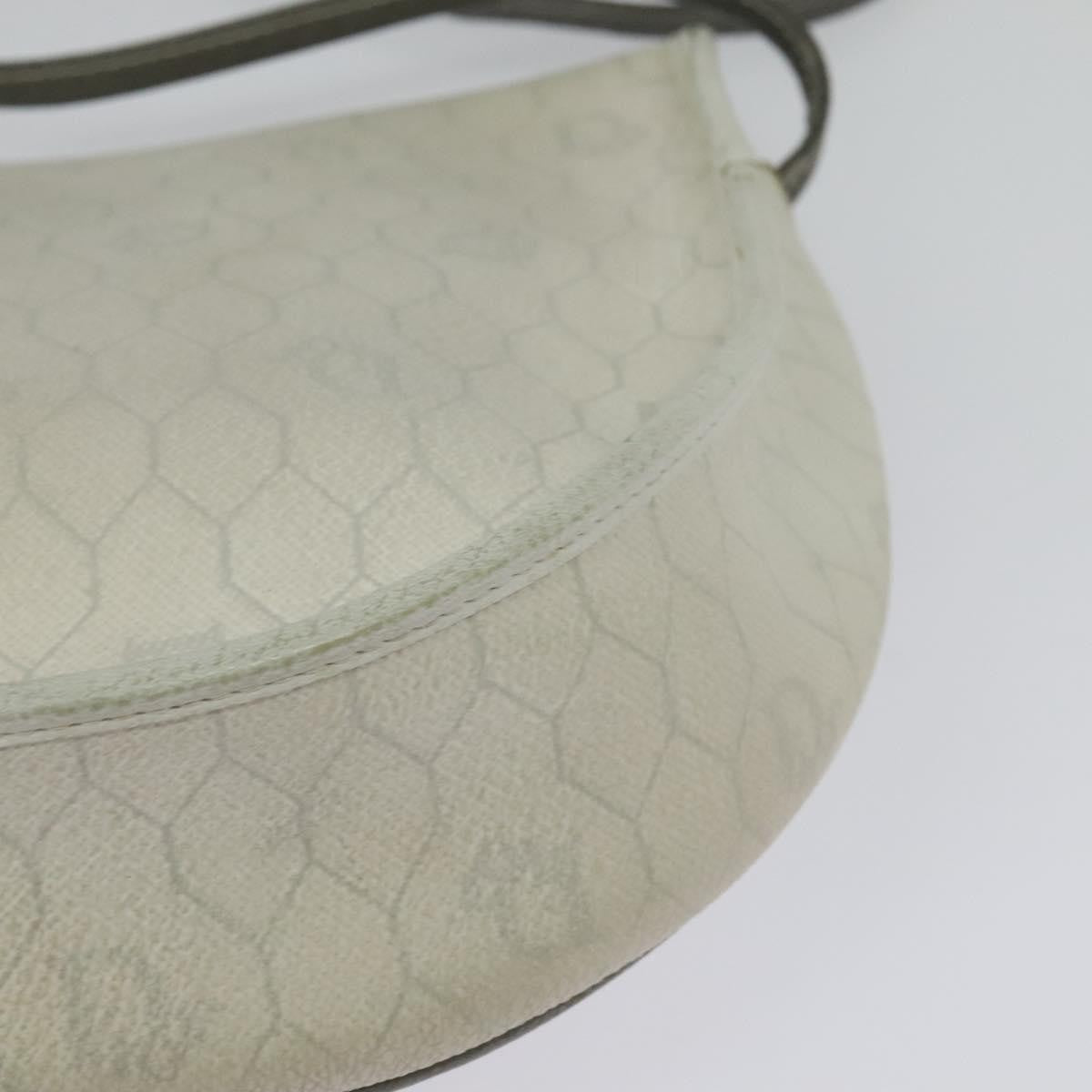 Christian Dior Vintage Honeycomb Shoulder Bag Canvas White Canvas Shoulder Bag Bag (Pre-Owned)