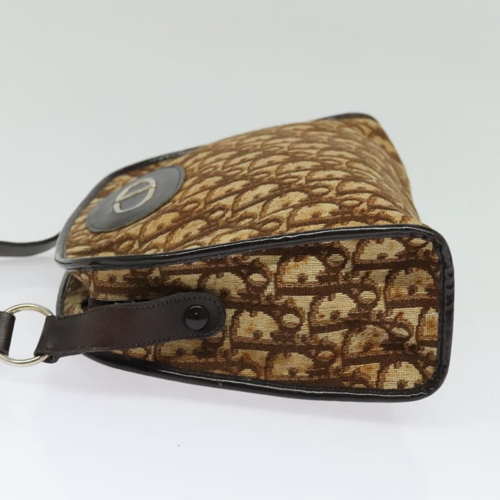 Christian Dior Vintage Trotter Shoulder Bag Canvas Brown Canvas Bag (Pre-Owned)
