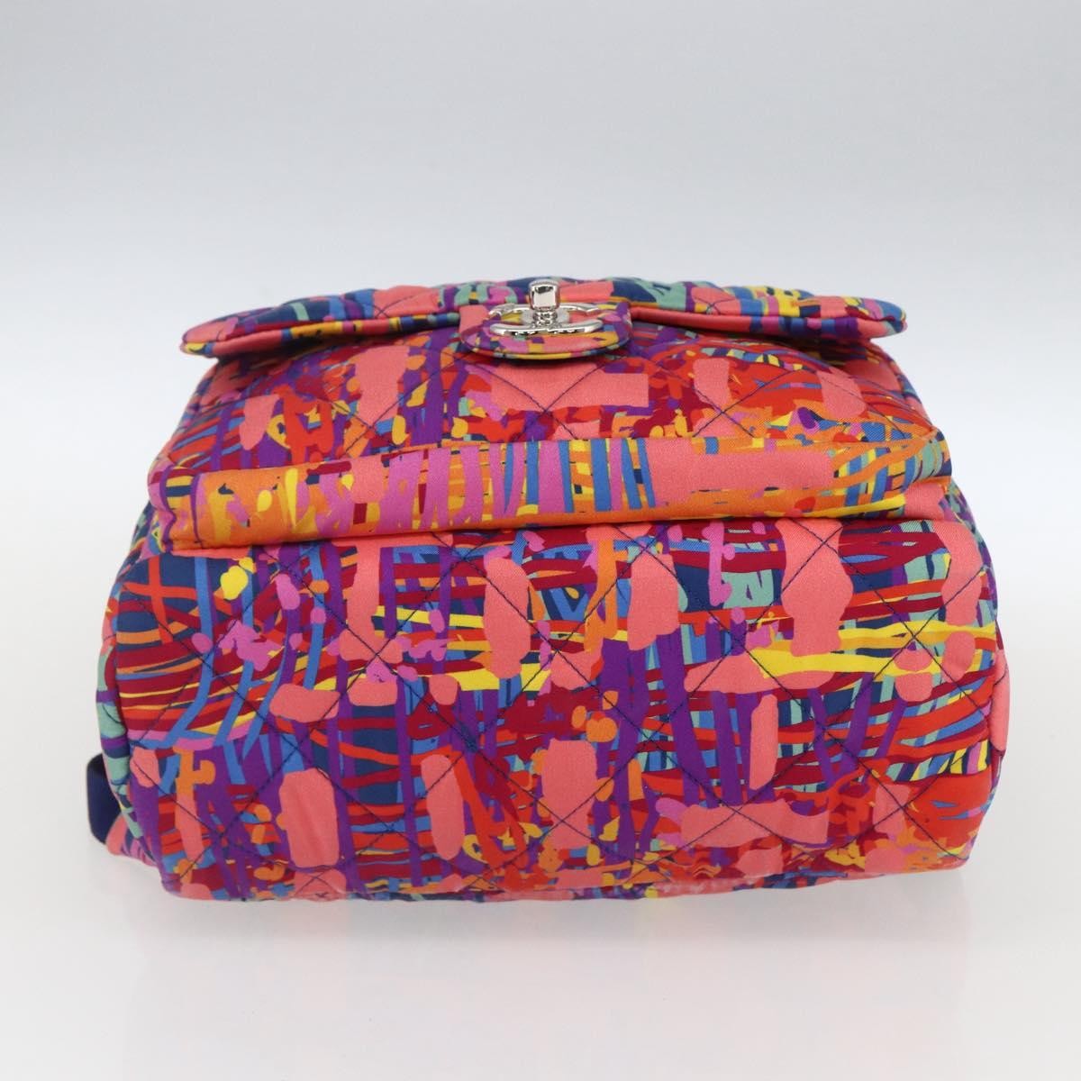 Chanel Cc Pocket Backpack Quilted Printed Foulard Multicolour Nylon Backpack Bag
