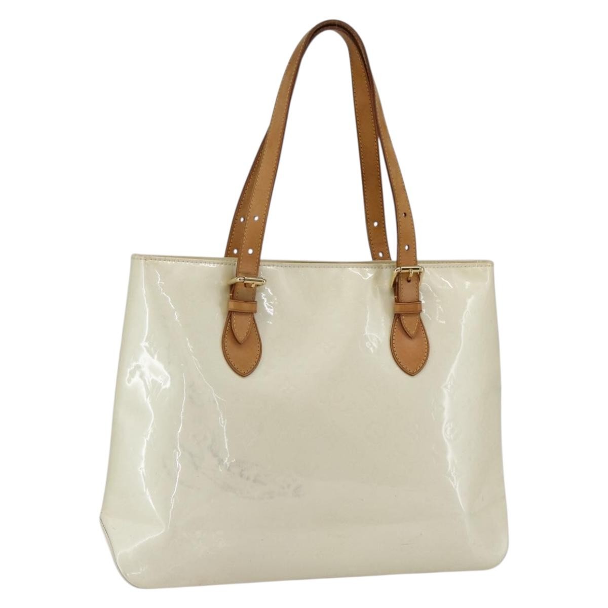 Louis Vuitton Brentwood Handbag Monogram Vernis Beige Patent_Leather Tote Bag