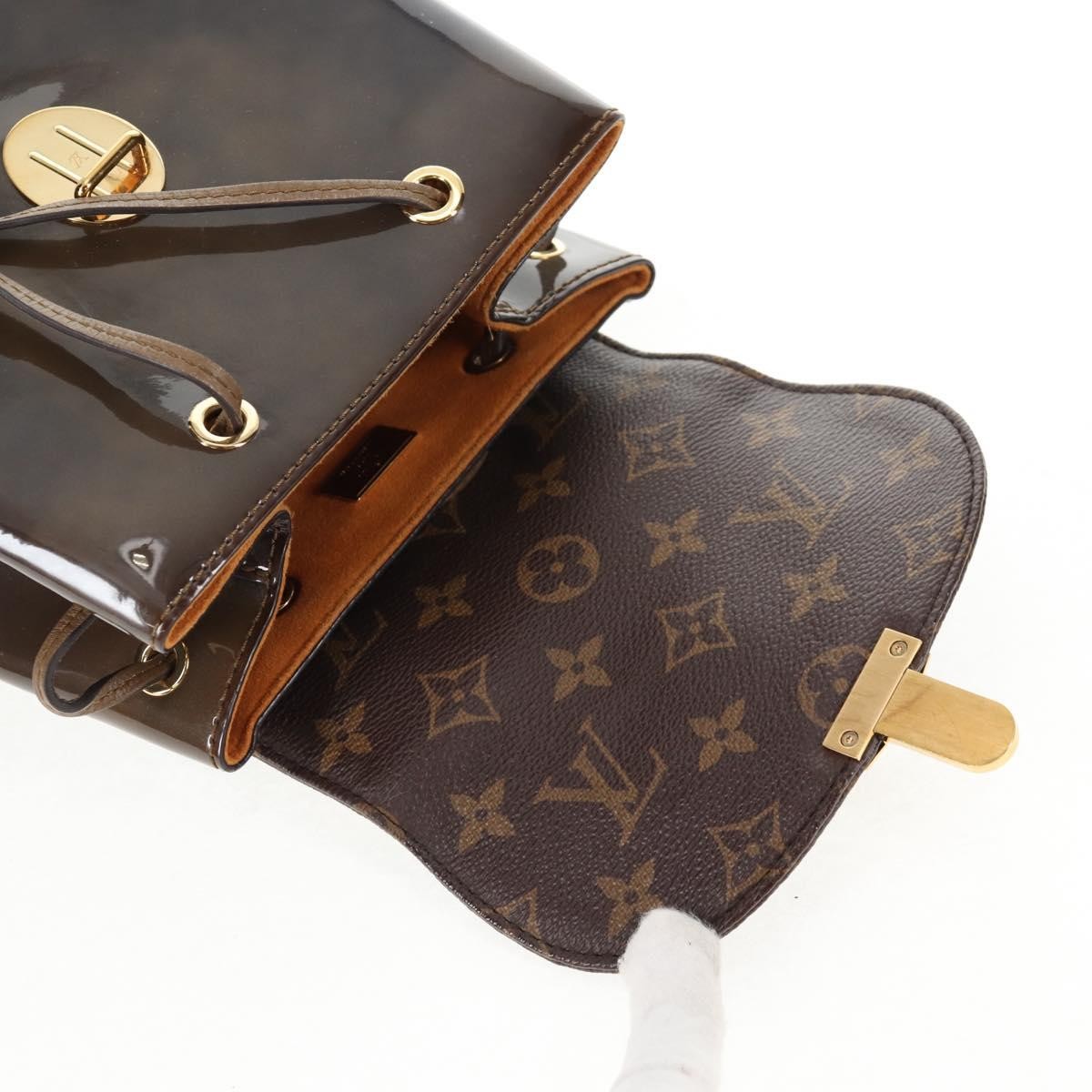 Louis Vuitton Hot Springs Backpack Vernis With Monogram Canvas Khaki Canvas Backpack Bag