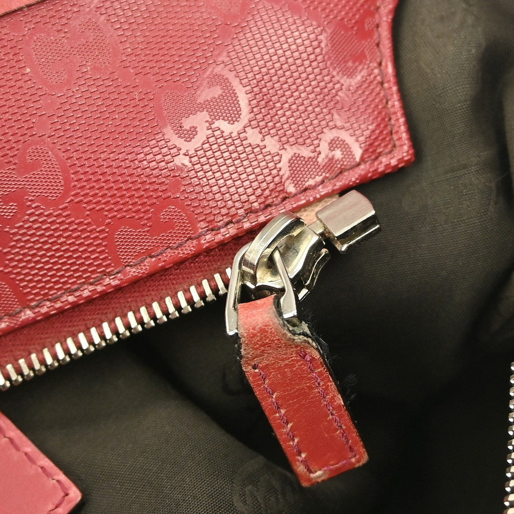 Gucci Plus Tote Gg Imprime Red Leather Tote Bag Bag (Pre-Owned)