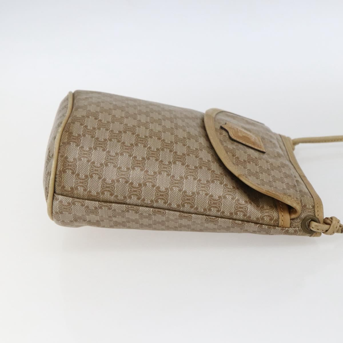 Celine Vintage Macadam Shoulder Bag Canvas Beige Canvas Shoulder Bag Bag