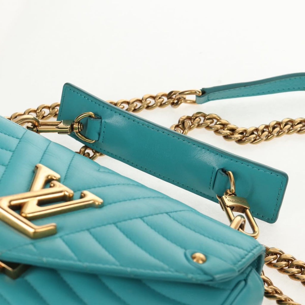 Louis Vuitton New Wave Chain Bag Quilted Leather Blue Leather Shoulder Bag