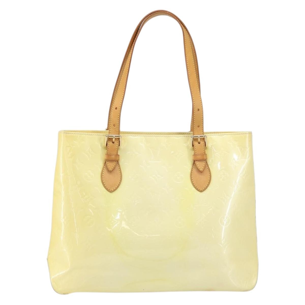 Louis Vuitton Brentwood Handbag Monogram Vernis Yellow Patent_Leather Tote Bag