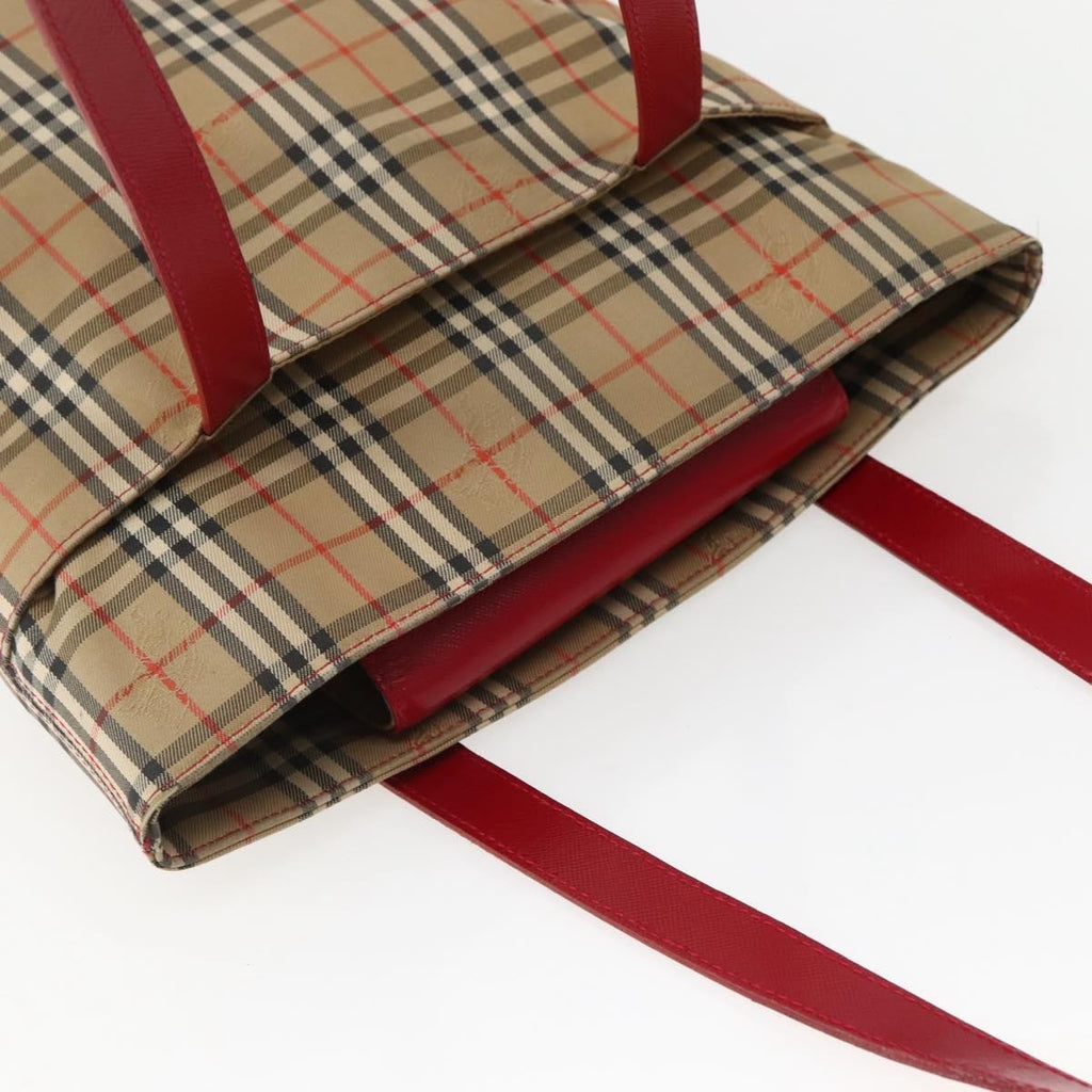 Burberry Nova Check Tote Canvas Check Pattern Beige Canvas Tote Bag