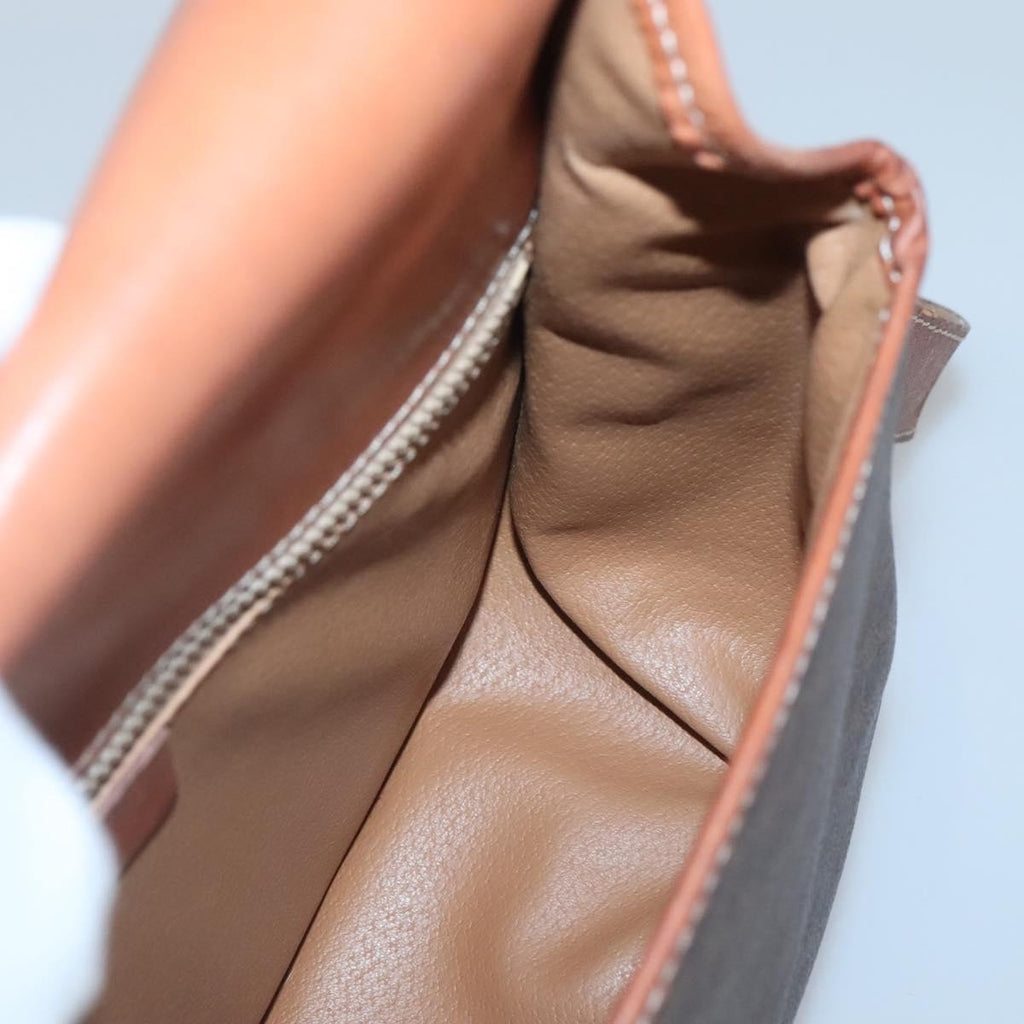 Celine Vintage Macadam Shoulder Bag Canvas And Leather Brown Canvas Shoulder Bag Bag