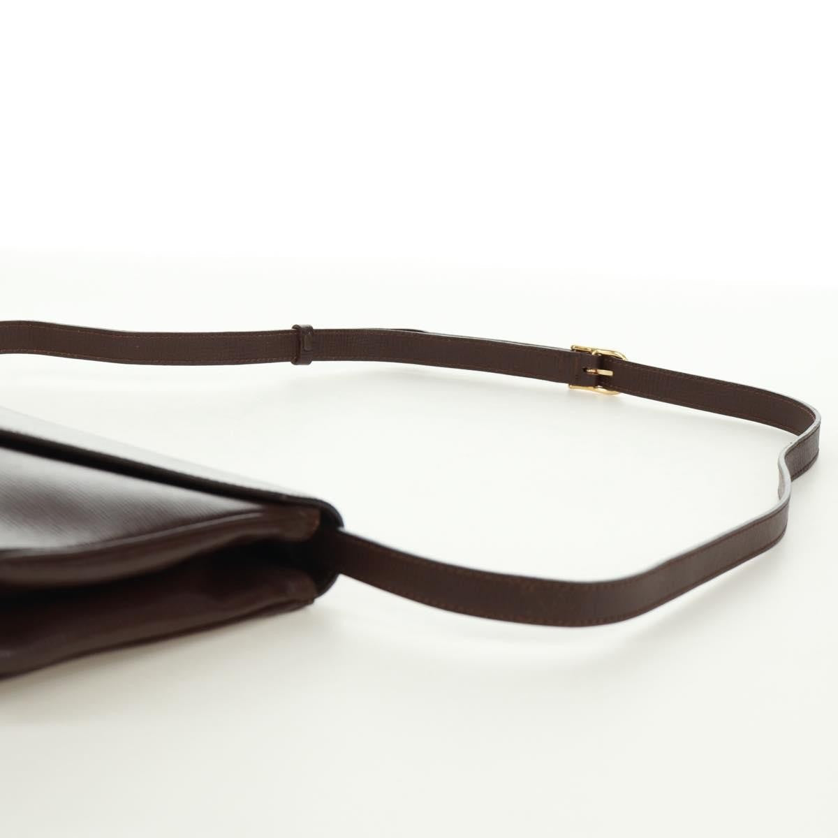Celine Circle Logo Shoulder Bag Leather Brown Leather Shoulder Bag Bag