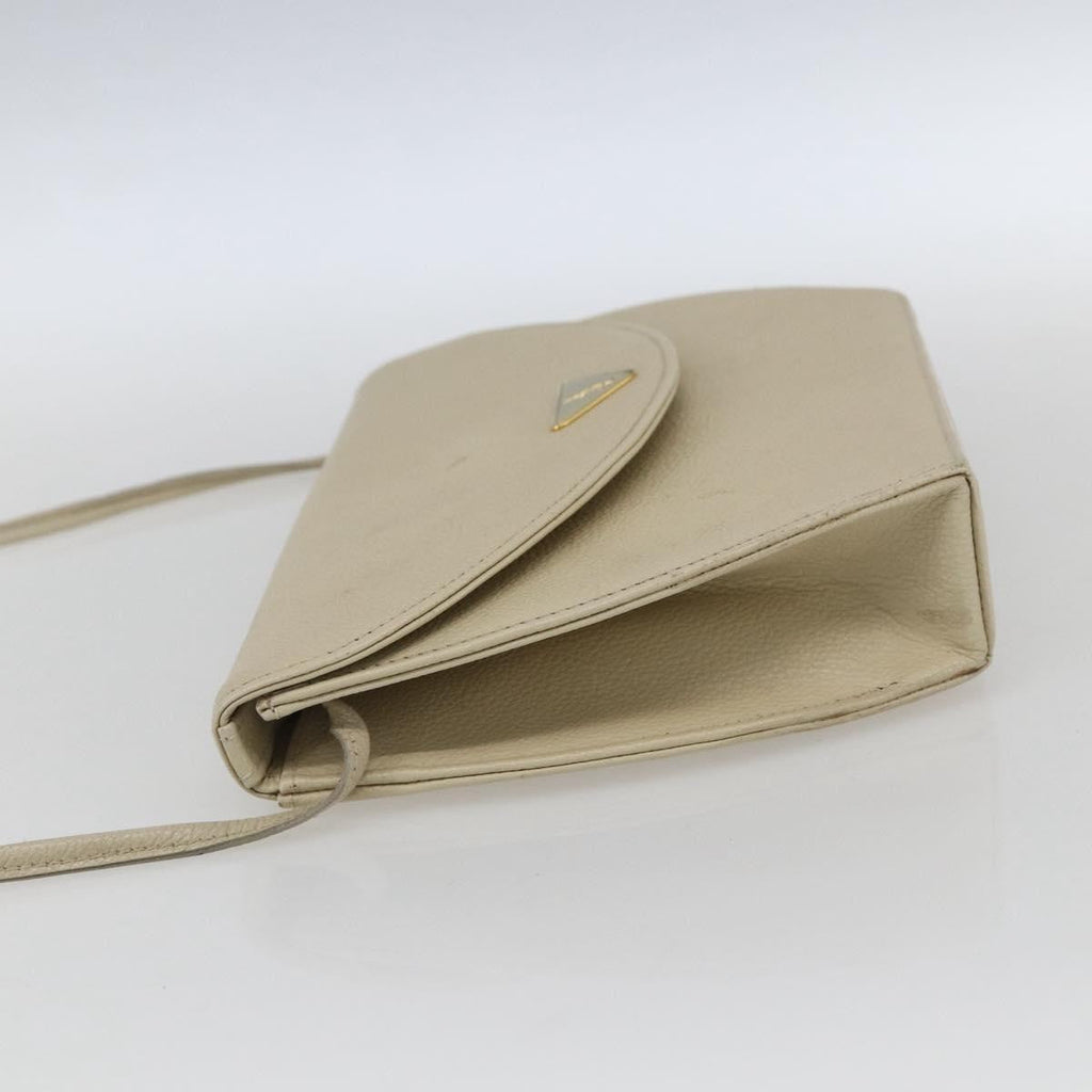 Saint Laurent Vintage Shoulder Bag Leather Ecru Leather Shoulder Bag Bag (Pre-Owned)