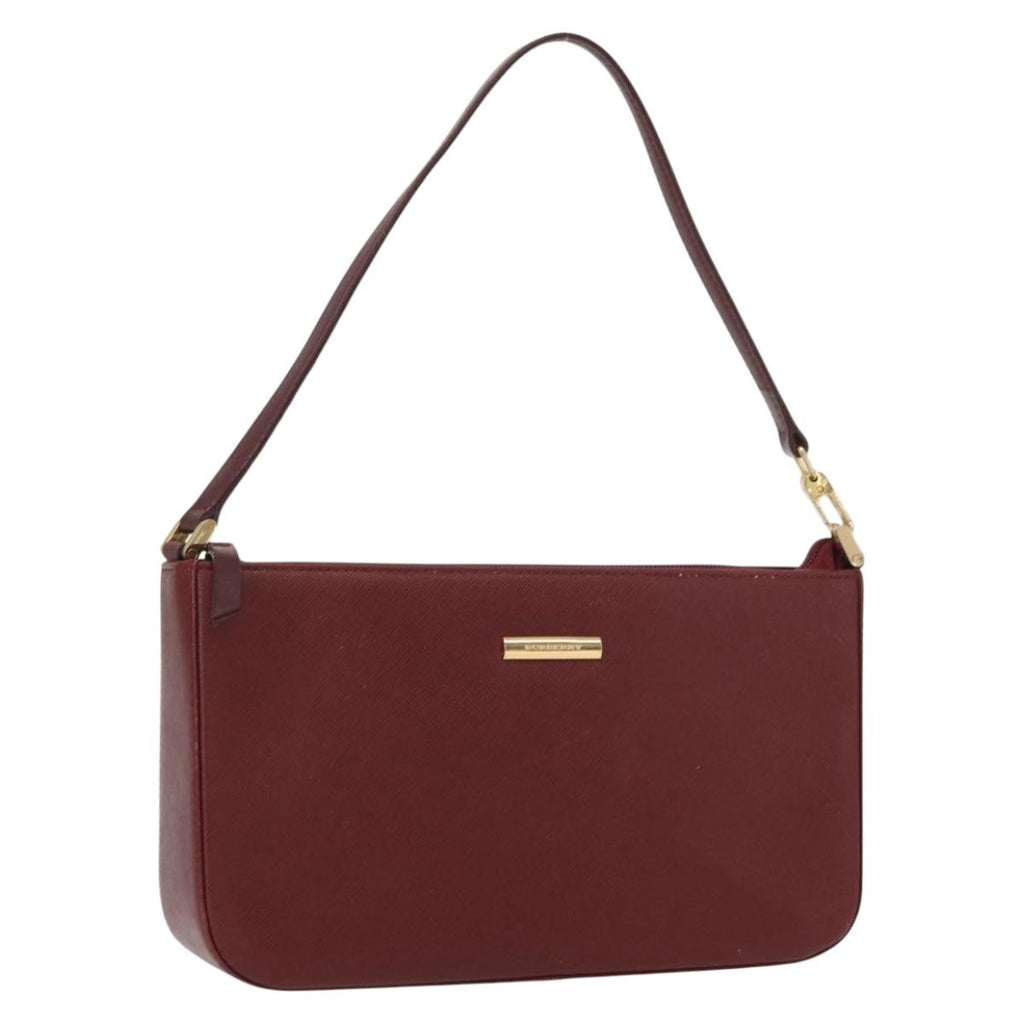 Burberry Vintage Shoulder Bag Leather Burgundy Leather Shoulder Bag