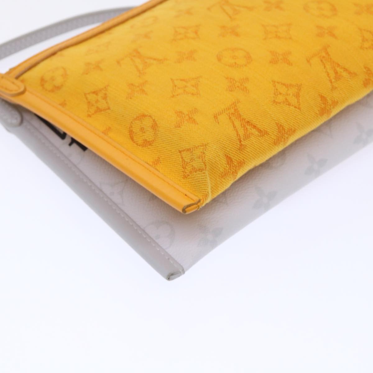 Louis Vuitton Double Flat Messenger Bag Limited Edition Logo Story Monogram Canvas And Denim Multicolour Canvas Clutche & Pouche Bag