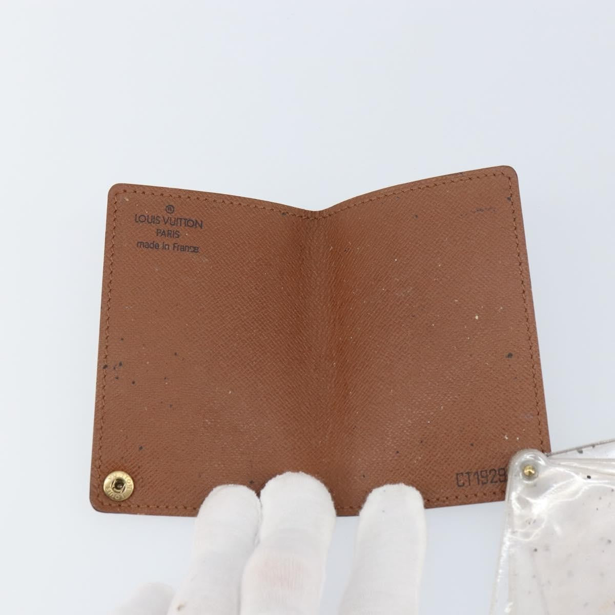 Louis Vuitton Porte Cartes Pression Card Case Monogram Canvas Brown Canvas Card Holders Accessory