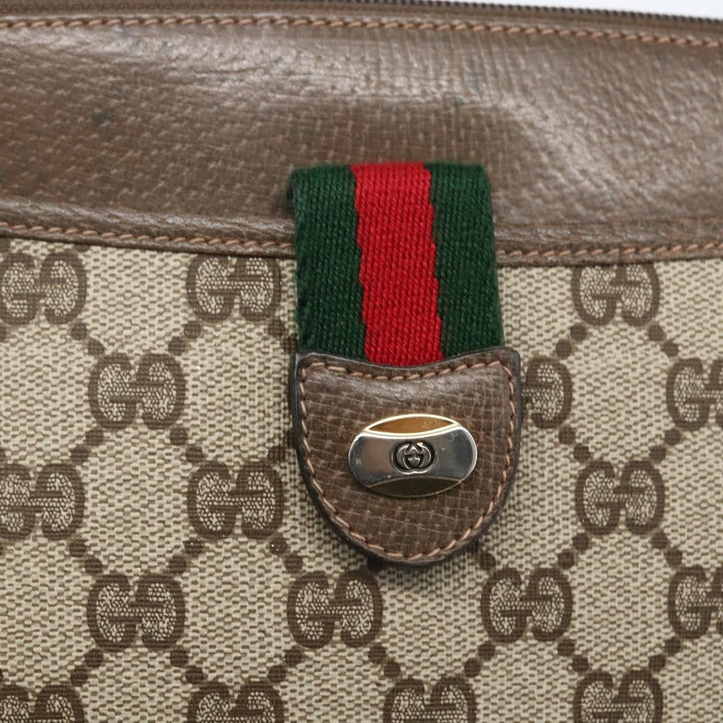 Gucci Vintage Web Crossbody Bag Gg Coated Canvas Beige Canvas Shoulder Bag Bag (Pre-Owned)