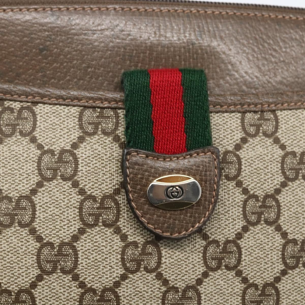 Gucci Vintage Web Crossbody Bag Gg Coated Canvas Beige Canvas Shoulder Bag Bag (Pre-Owned)