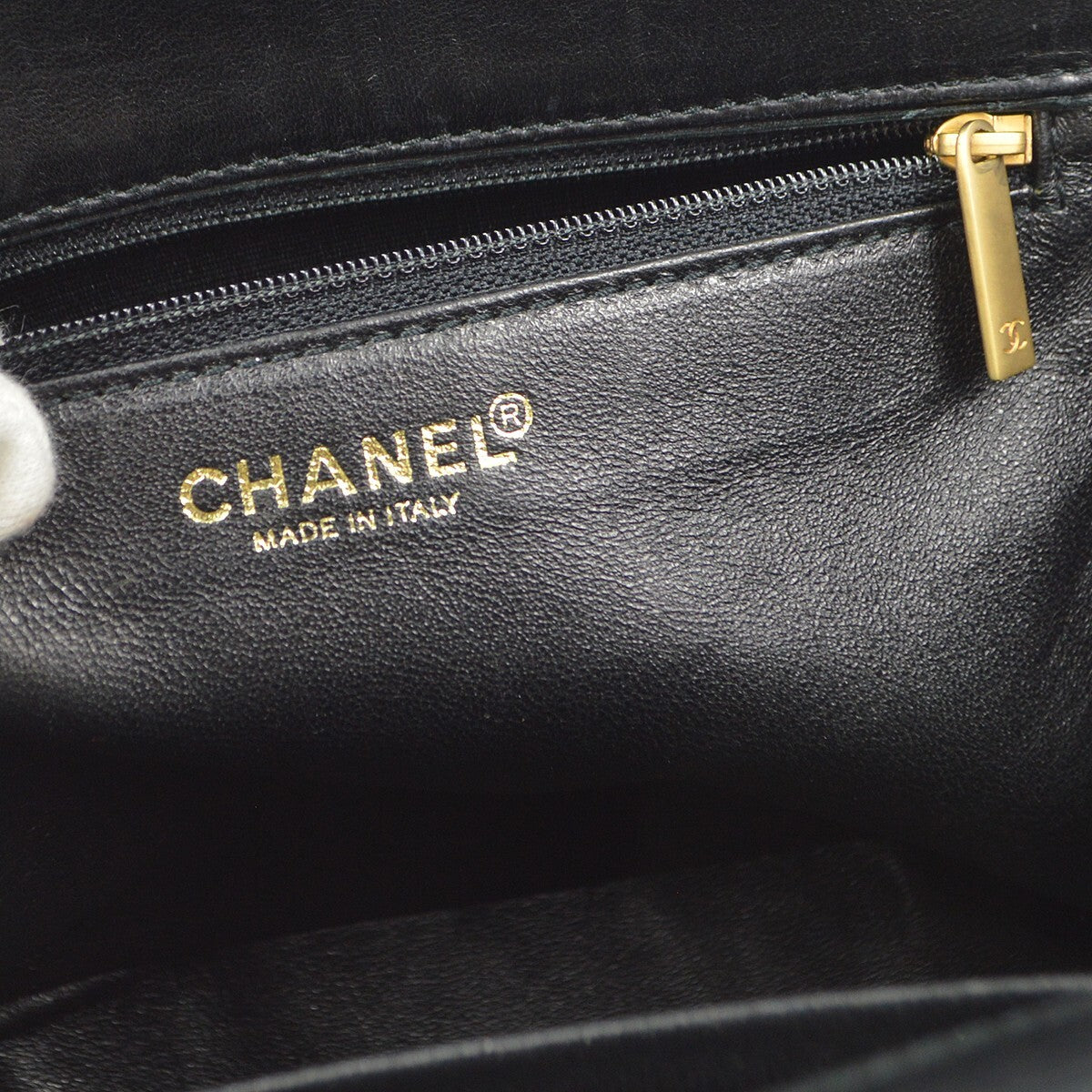 Chanel Chocolate Bar Chain Tote Quilted Jersey Black Cotton Handbag