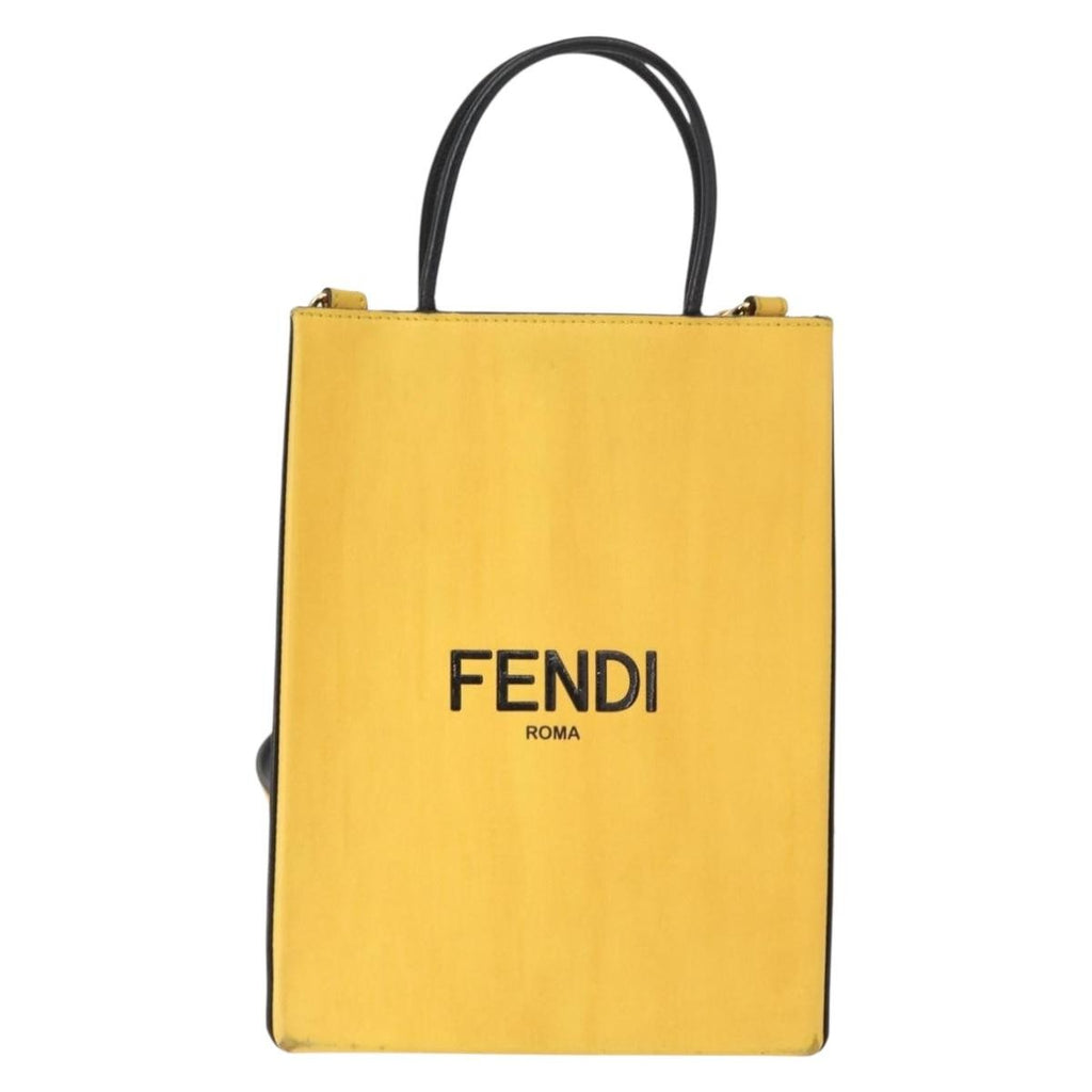 Fendi Pack Shopping Tote Leather Yellow Leather Handbag