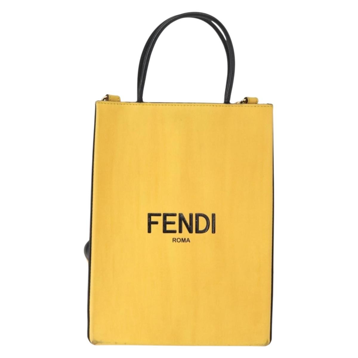 Fendi Pack Shopping Tote Leather Yellow Leather Handbag