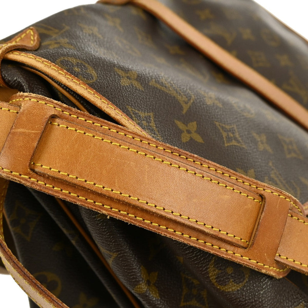 Louis Vuitton Saumur Handbag Monogram Canvas Brown Canvas Shoulder Bag