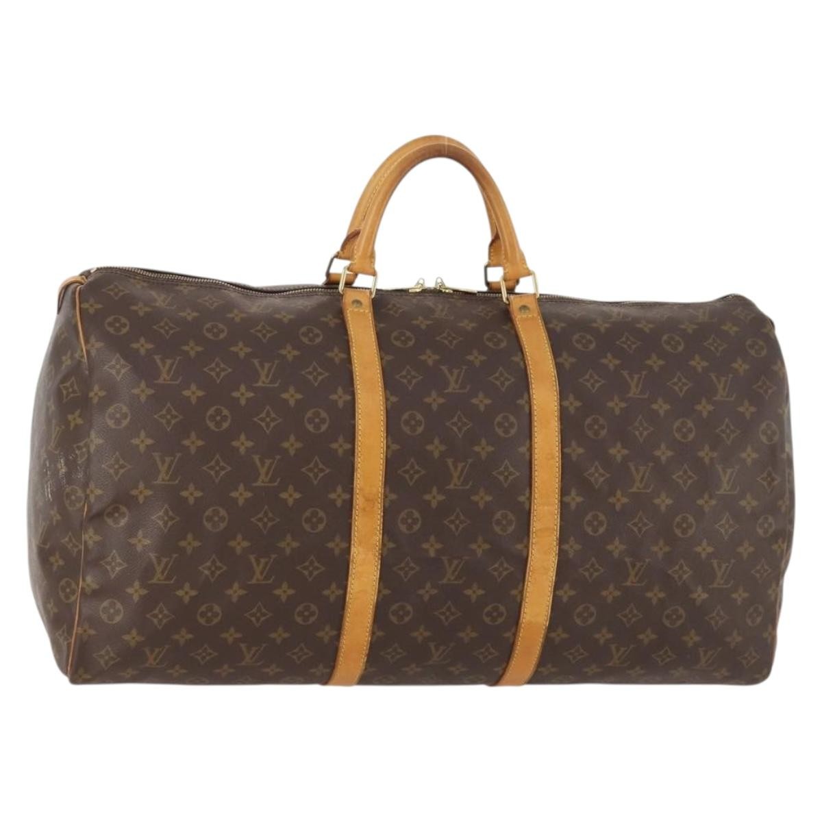 Louis Vuitton Keepall Bag Monogram Canvas Brown Canvas Travel Bag