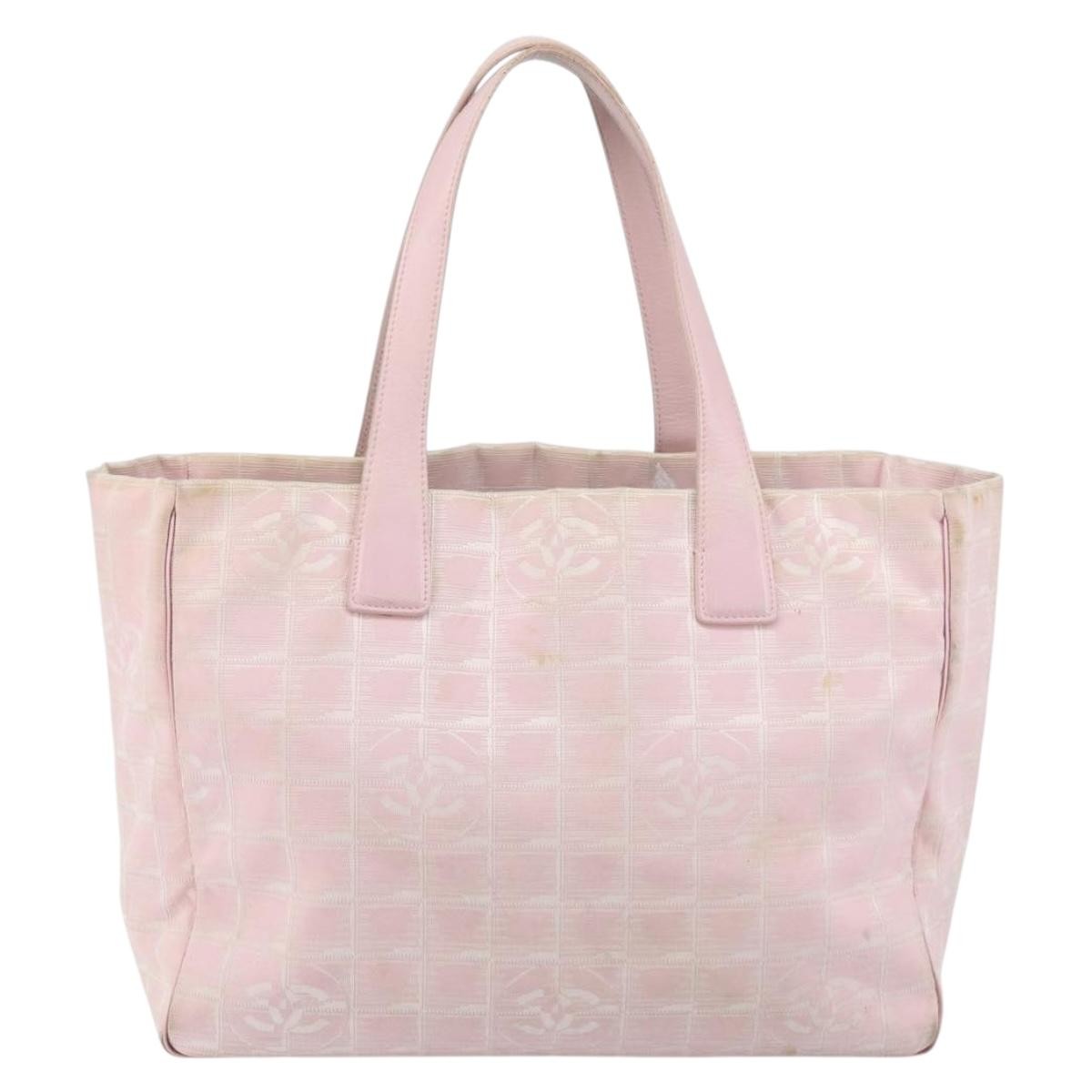 Chanel Travel Line Tote Nylon Pink Nylon Bag