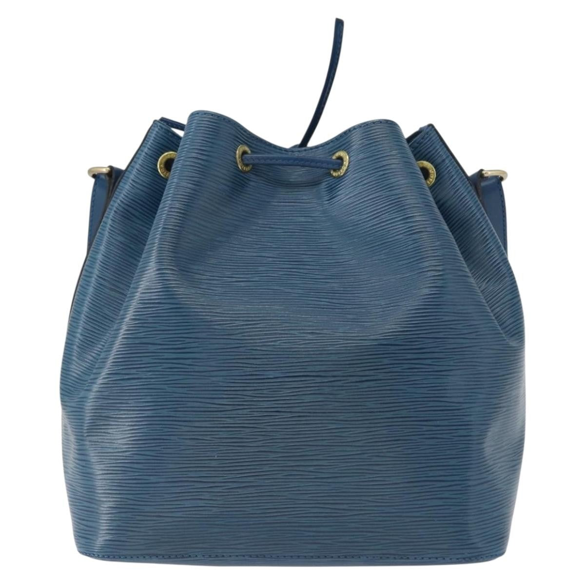 Louis Vuitton Petit Noe Handbag Epi Leather Blue Leather Shoulder Bag