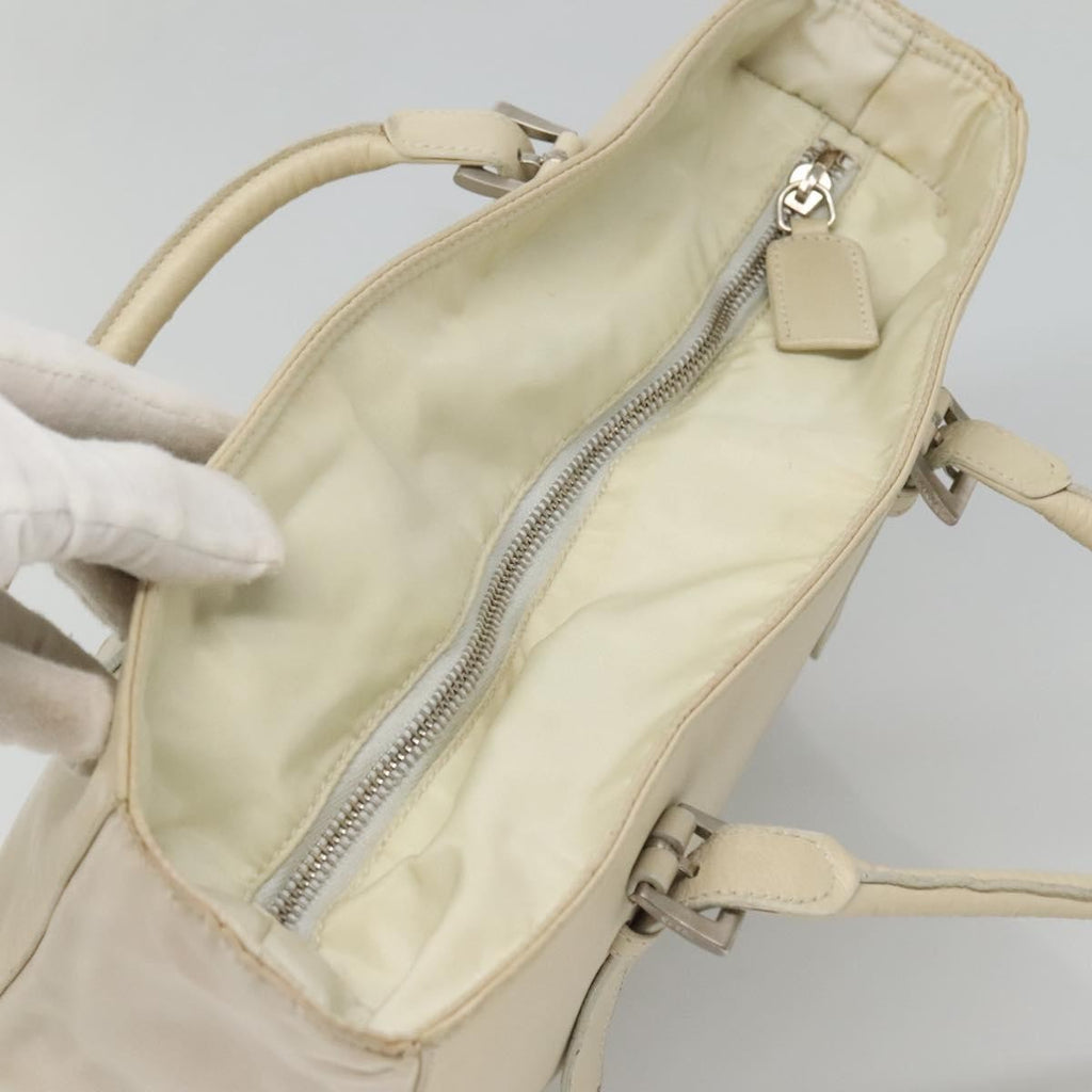 Prada Vintage Shoulder Bag Nylon And Leather White Leather Shoulder Bag Bag