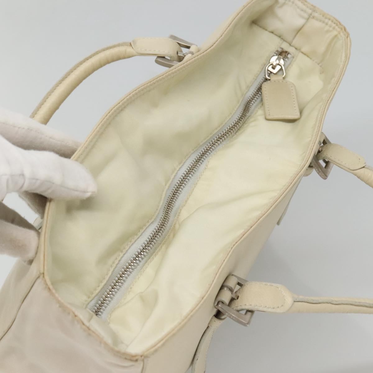 Prada Vintage Shoulder Bag Nylon And Leather White Leather Shoulder Bag Bag