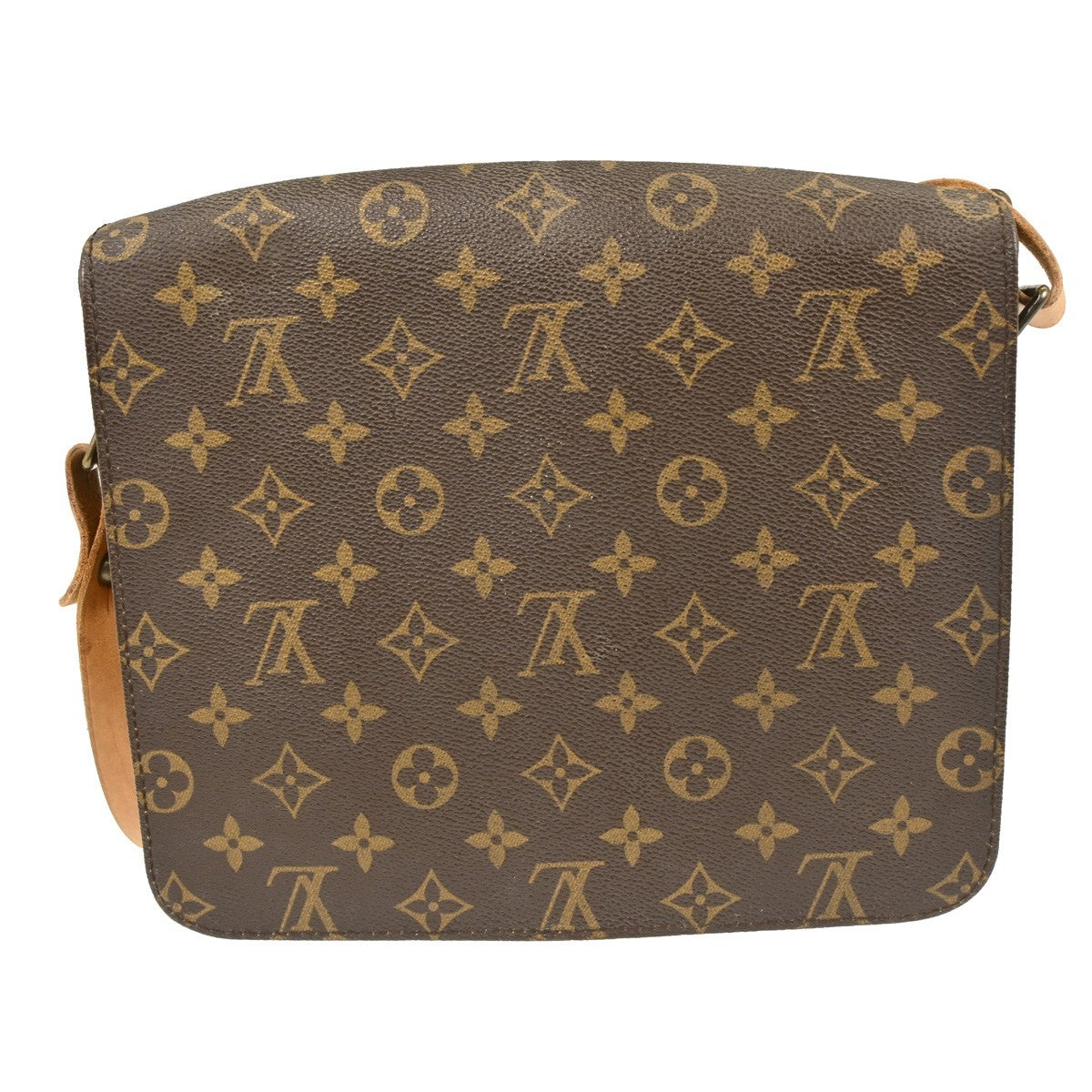 Louis Vuitton Cartouchiere Handbag Monogram Canvas Brown Canvas Shoulder Bag