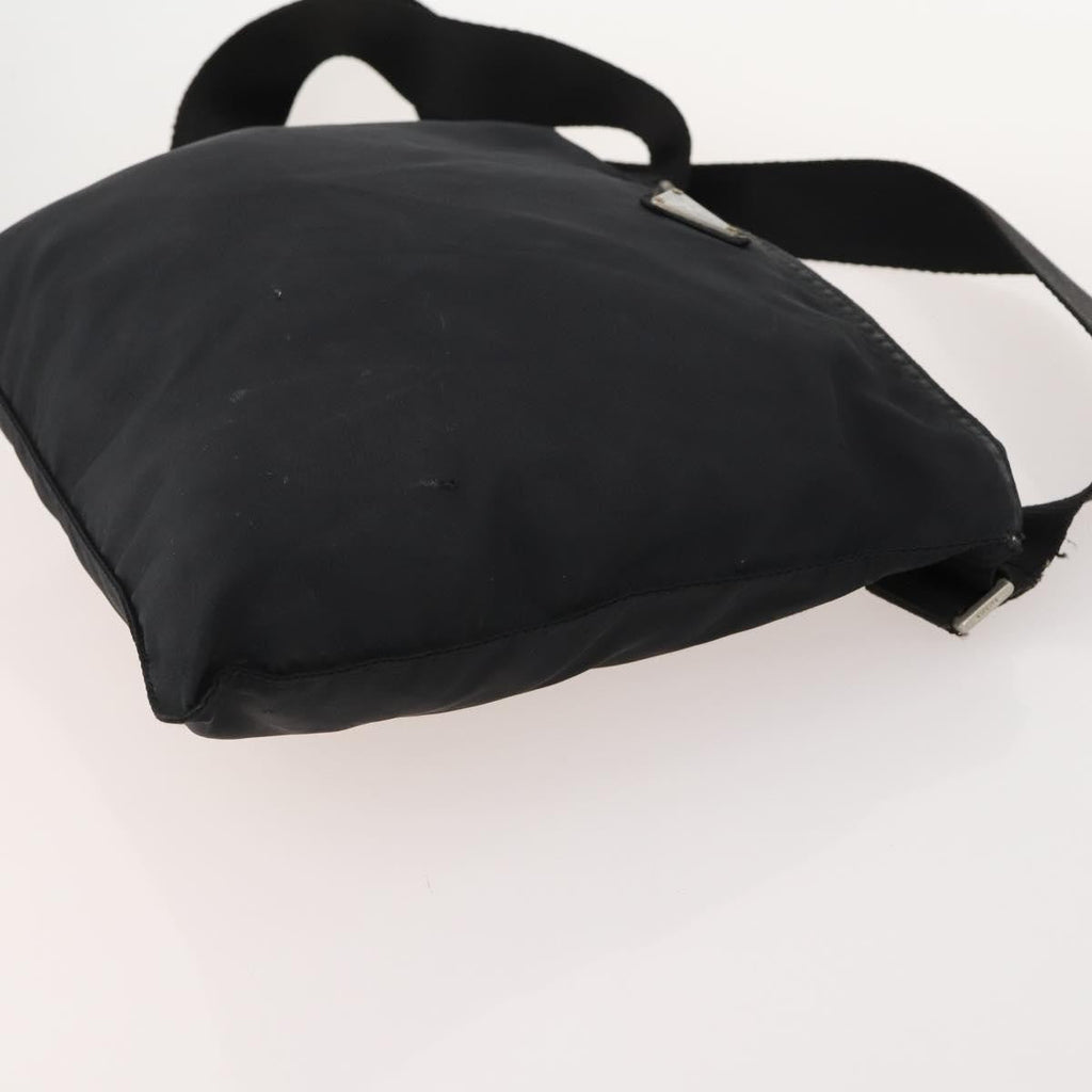 Prada Flat Messenger Bag Tessuto Black Nylon Shoulder Bag Bag