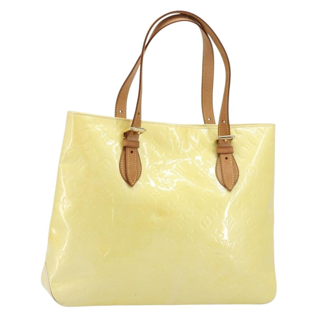 Louis Vuitton Brentwood Handbag Monogram Vernis Yellow Patent_Leather Tote Bag
