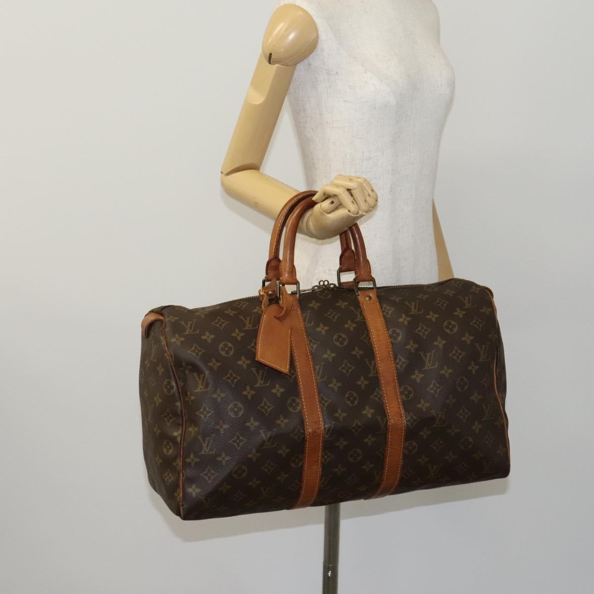 Louis Vuitton Keepall Bag Monogram Canvas Brown Canvas Travel Bag