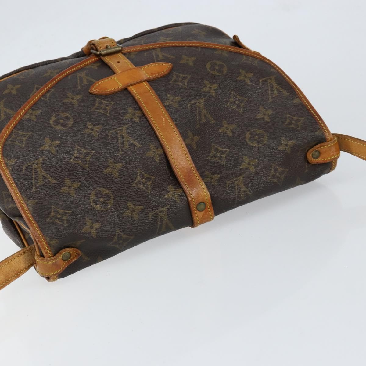 Louis Vuitton Saumur Handbag Monogram Canvas Brown Canvas Shoulder Bag